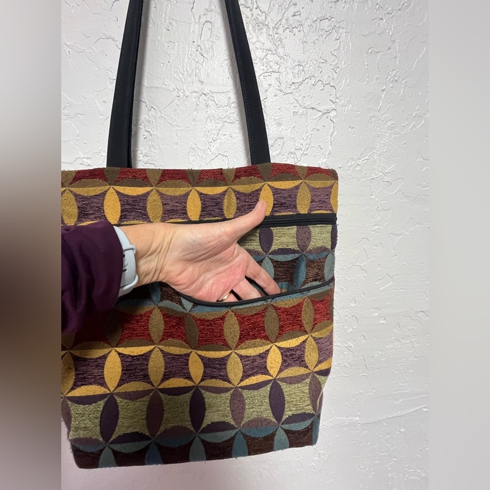 Danny K. Beverly Hills Multicolor Geometric Tapestry Tote Bag - Picture 7 of 12